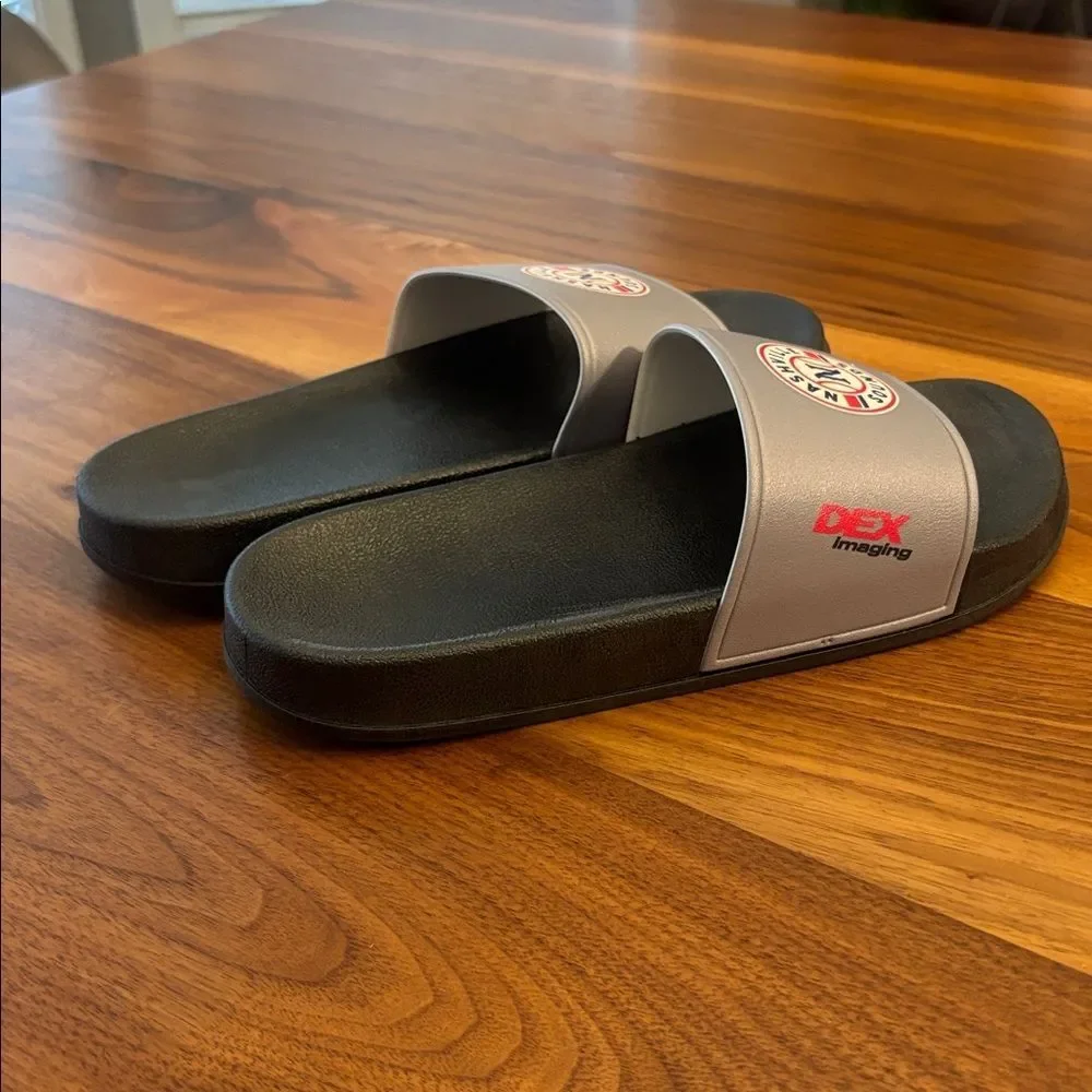 NEW Womens Nashville Sounds Triple A Baseball Gray Black Slides Sandals Size 8